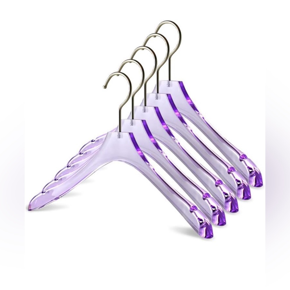 Acrylic Light purple Clothes Hangers for Shirts/T-Shirts with Durable hook